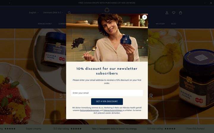 Screenshot of manukahealth.shop