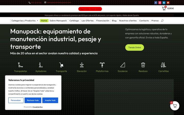 Screenshot of manupacksl.com