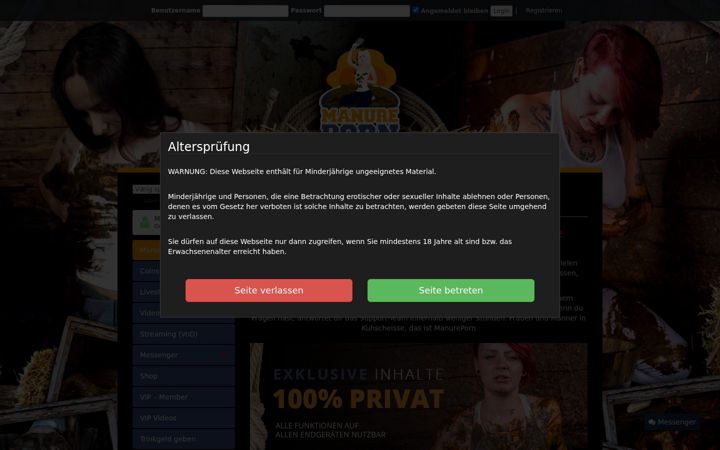 Screenshot of manureporn.com