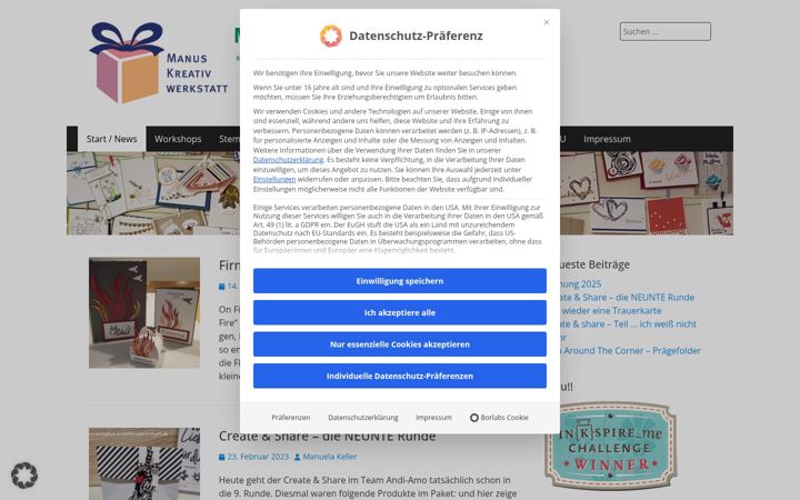 Screenshot of manus-kreativwerkstatt.de