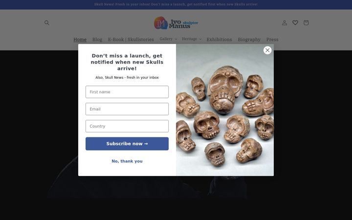 Screenshot of manus-skulls.com