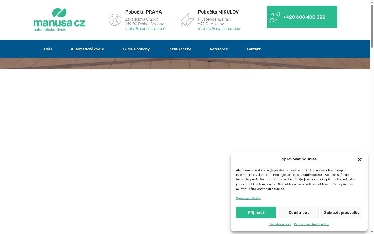 Snímek obrazovky baneru souhlasu zobrazeného před jakoukoli interakcí
