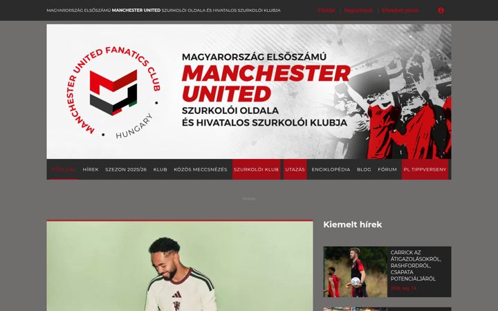 Screenshot of manutdfanatics.hu