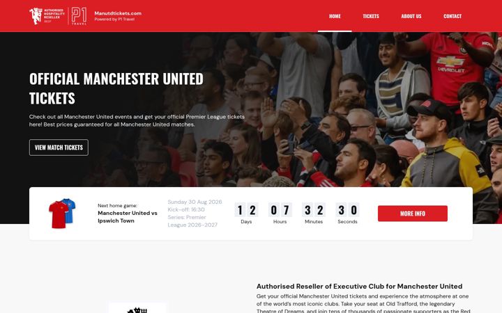 Screenshot of manutdtickets.com