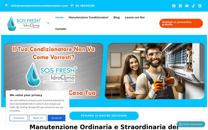Screenshot of manutenzionecondizionatori.com