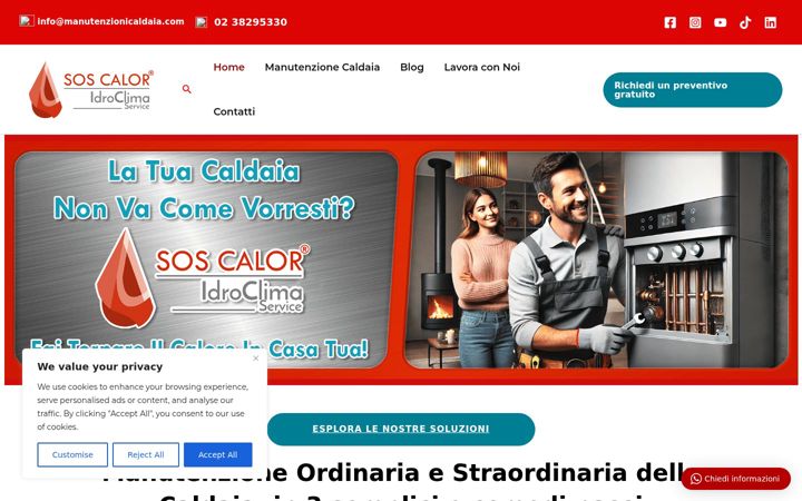 Screenshot of manutenzionicaldaia.com