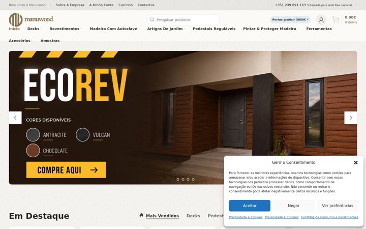 Screenshot of manuwood.com