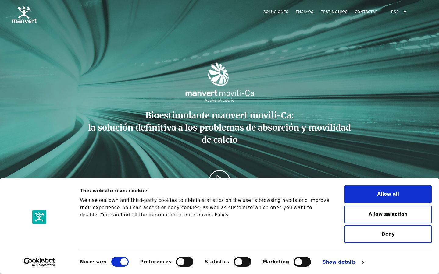 Captura de pantalla del banner de consentimiento mostrado antes de cualquier interacción