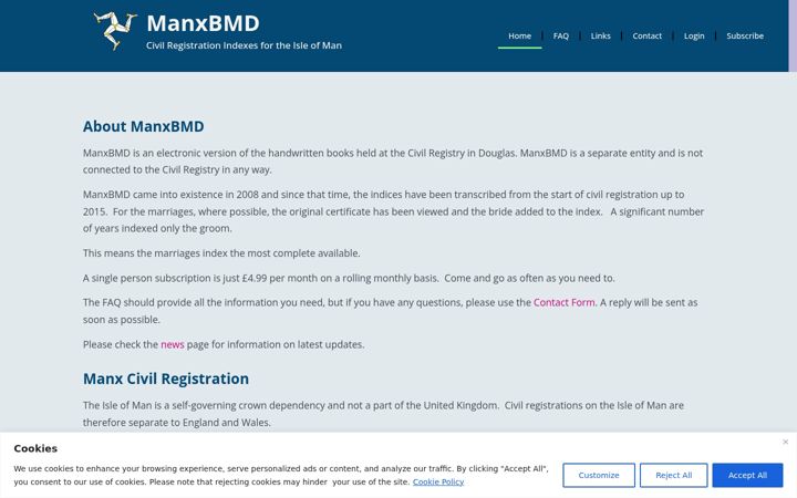 Screenshot of manxbmd.com