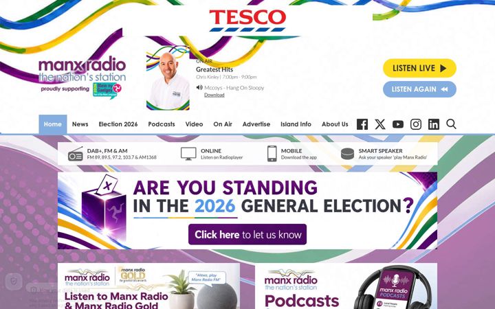 Screenshot of manxradio.com