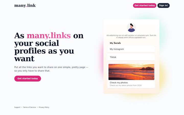 Screenshot of many.link