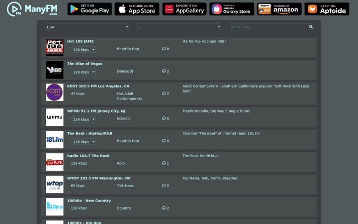 Screenshot of manyfm.com