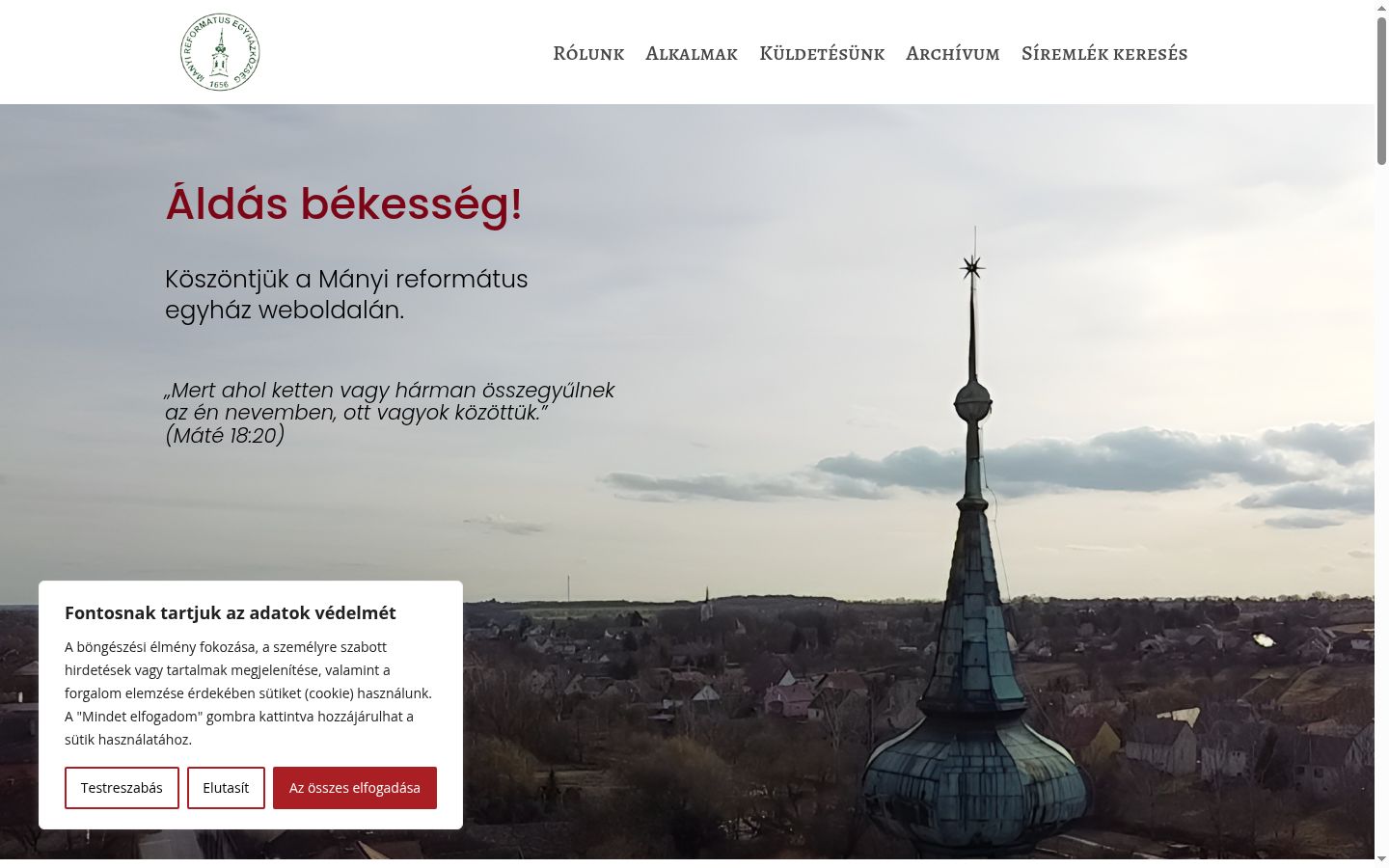Képernyőkép a bármilyen interakció előtt megjelenő hozzájárulási bannerről