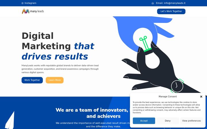 Screenshot of manyleads.it