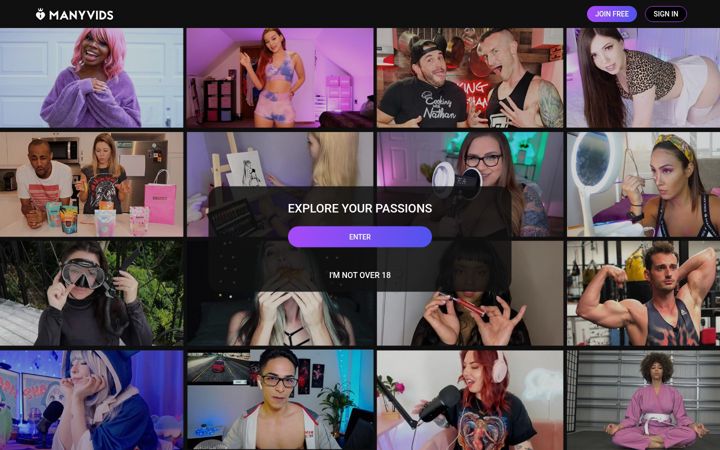 Capture d'écran de manyvids.com