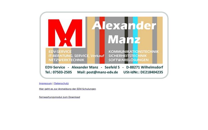 Screenshot of manz-edv.de