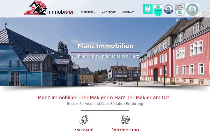 Screenshot of manz-immobilien.com