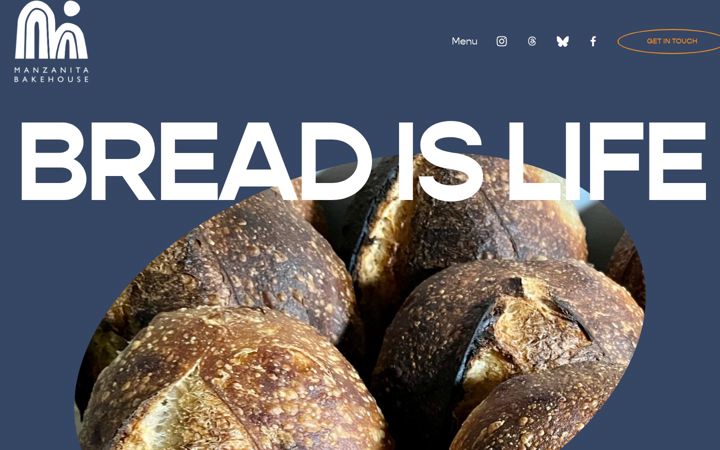 Screenshot of manzanitabakehouse.com