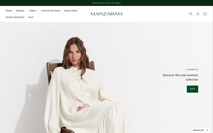 Screenshot of manzaram.nl