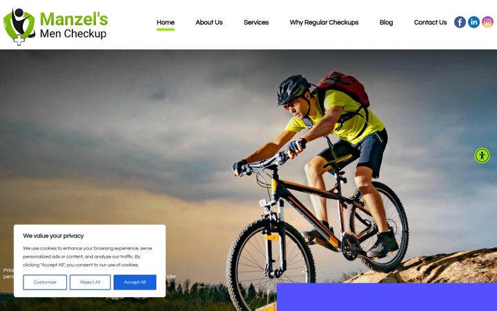 Screenshot of manzelsmencheckups.com