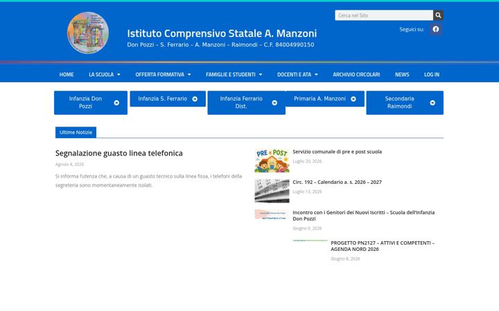Screenshot of manzonirescalda.edu.it