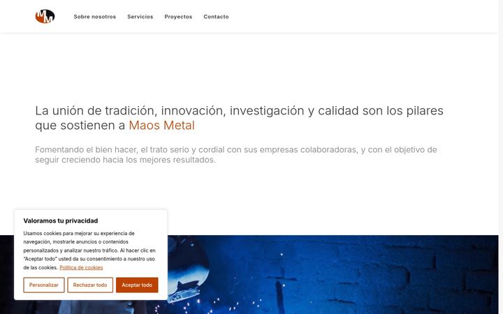 Screenshot of maosmetal.com