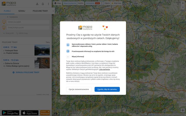 Screenshot ta' mapa-turystyczna.pl