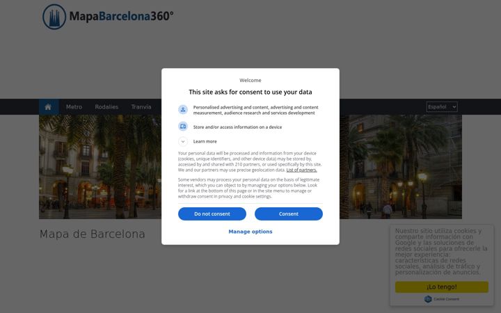 Screenshot of mapabarcelona360.es