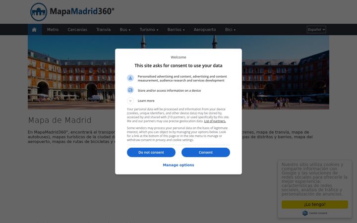 Screenshot of mapamadrid360.es