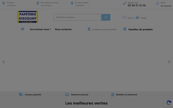 Screenshot of mapapeteriediscount-mq.fr