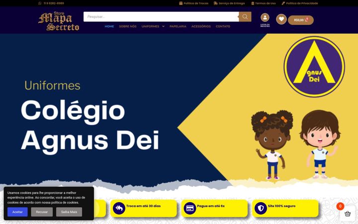 Ekrano kopija mapasecretostore.com.br