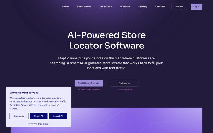 Screenshot of mapcosmos.com