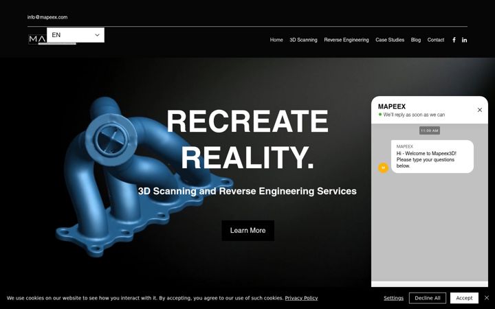 Screenshot of mapeex3d.com