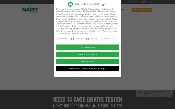 Screenshot of mapet.de