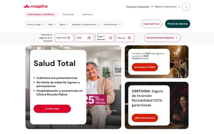 Zrzut ekranu mapfre.com.pe