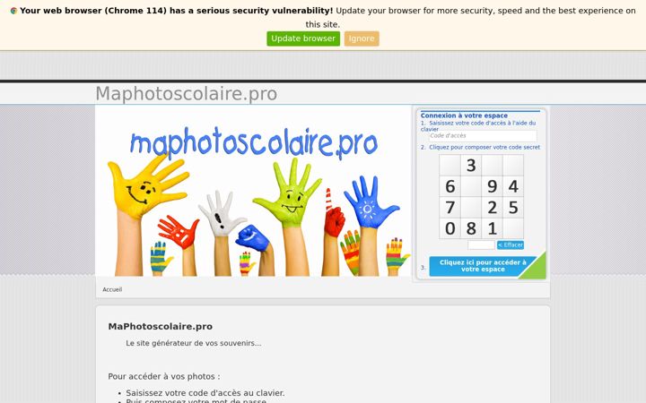 Screenshot of maphotoscolaire.pro