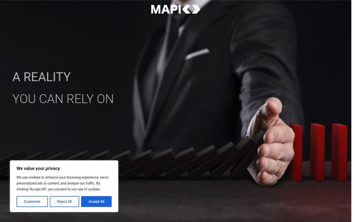 Screenshot of mapiholding.co.uk