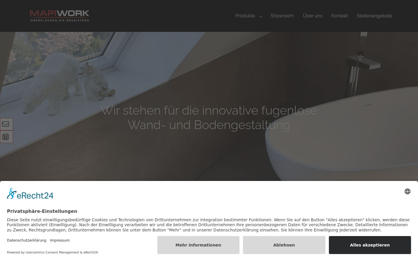 Screenshot des Einwilligungsbanners vor jeglicher Interaktion