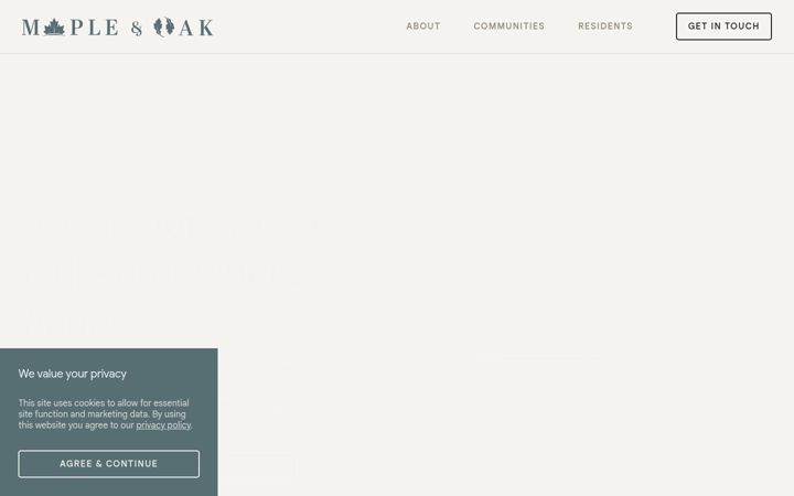 Screenshot of mapleandoakmanagement.com