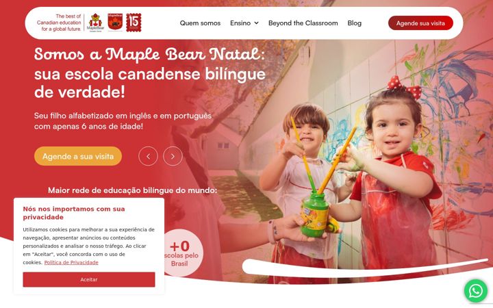 Screenshot of maplebearnatal.com.br