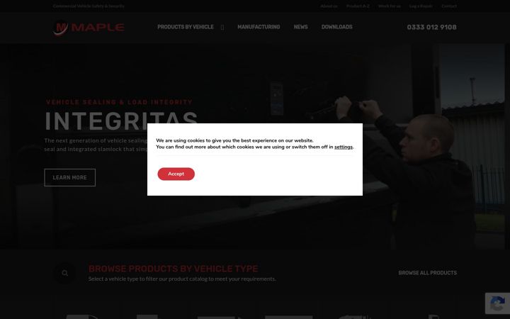 Screenshot of maplefleetservices.co.uk
