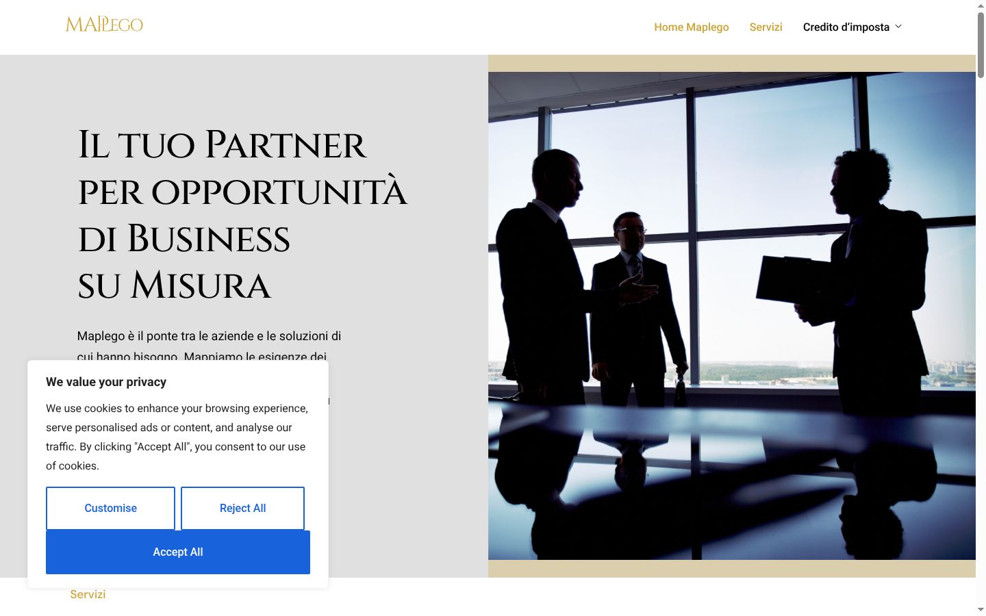 Screenshot tal-banner tal-kunsens muri qabel kwalunkwe interazzjoni