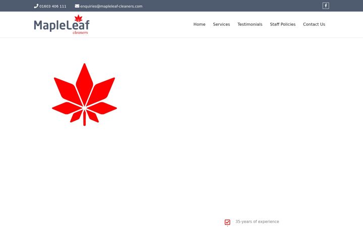 Skärmbild av mapleleaf-cleaners.com