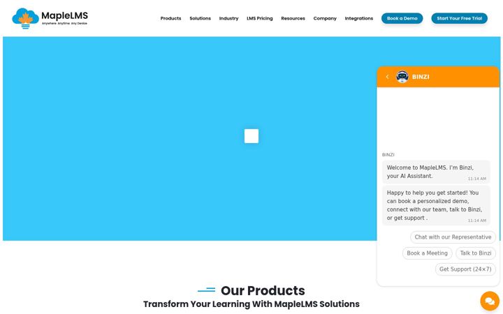 Screenshot of maplelms.com