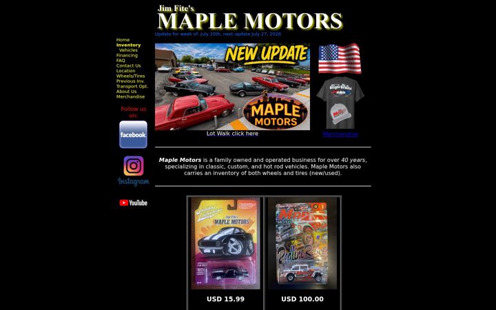 Screenshot of maplemotors.com