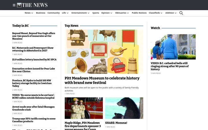 Screenshot of mapleridgenews.com