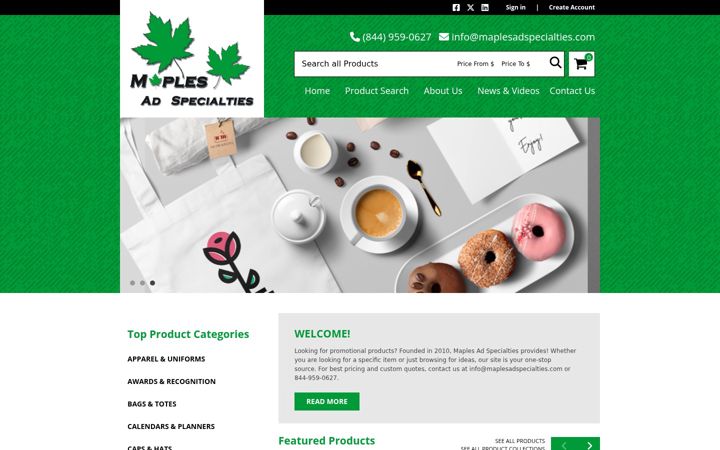Screenshot of maplesadspecialties.com