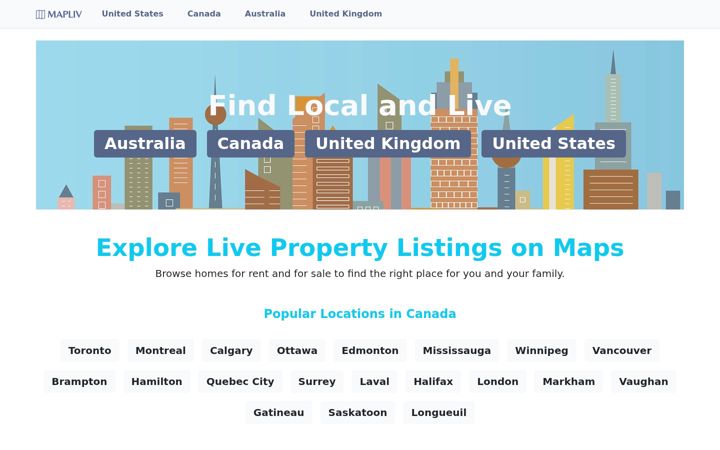 Screenshot of mapliv.com