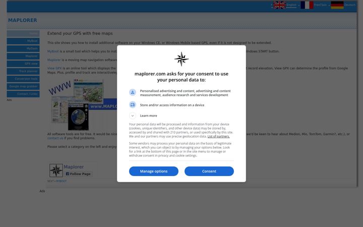 Screenshot of maplorer.com