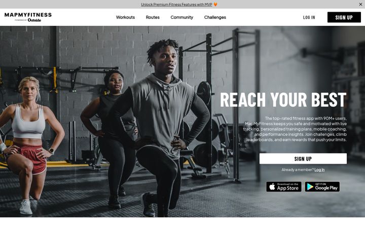 Captura de pantalla de mapmyfitness.com